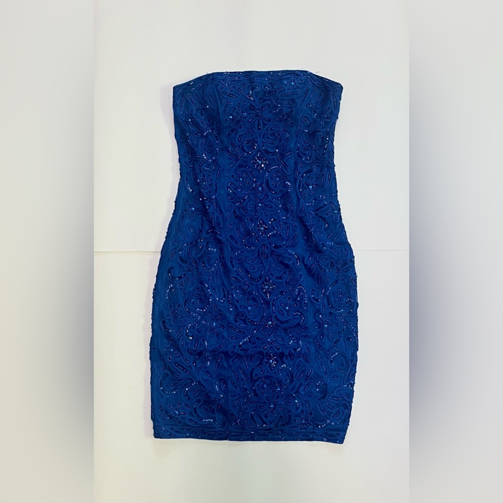 Royal Blue Sue Wong Beaded Sleeveless Dress